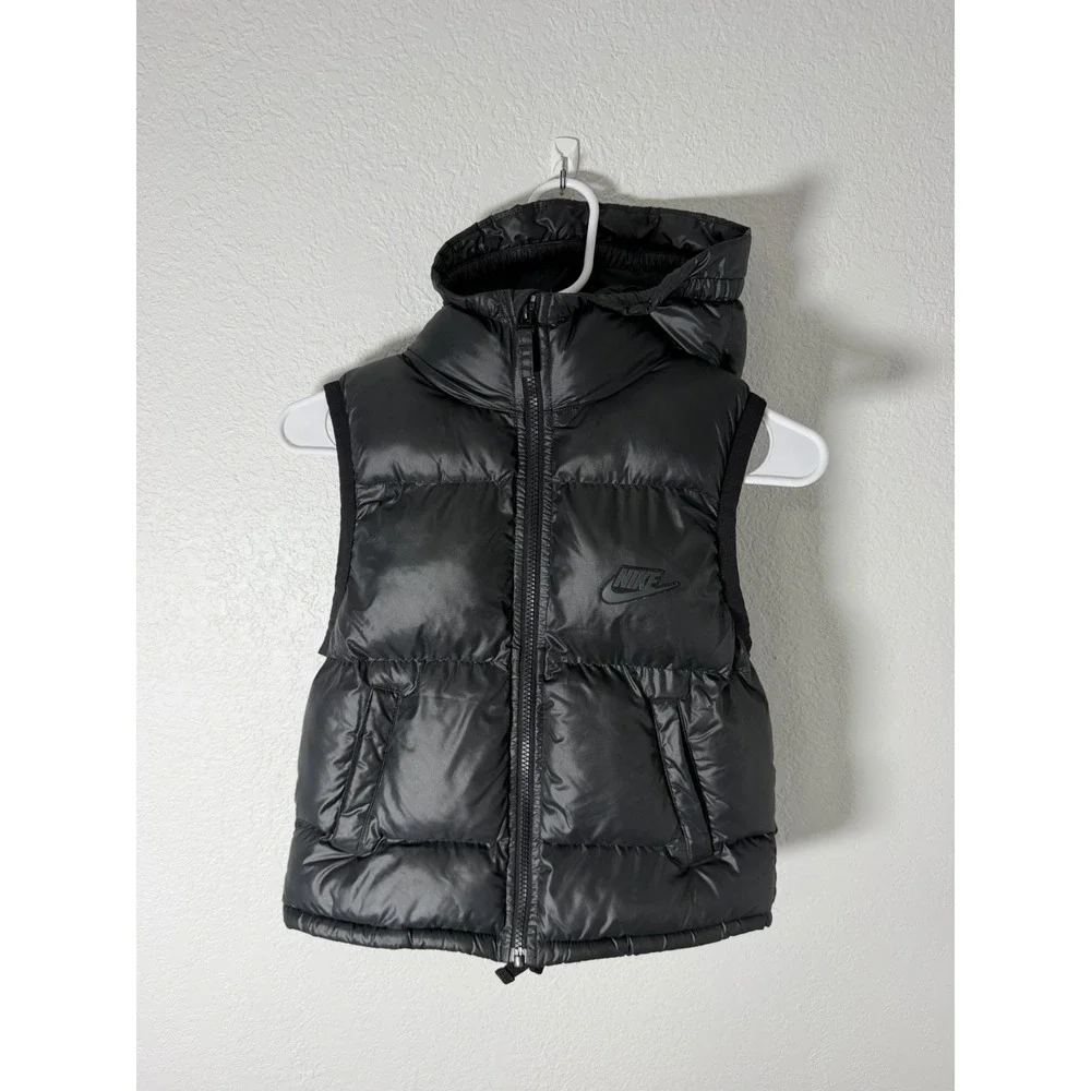 Nike Therma-FIT Repel Hooded Puffer Vest Black Big Kids XS FD2844-010 6-7 Years